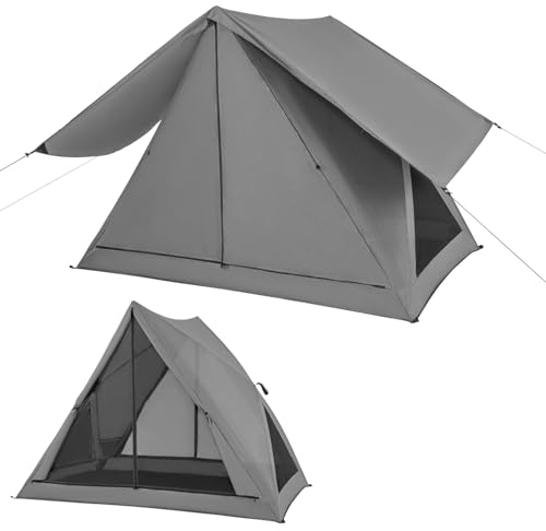 COSTWAY Pop Up Zelt für 2-3 Personen, 360° einseitig durchsichtiges Familienzelt, Campingzelt mit Regenschutz und Bodenplane, wasserdicht, für Trekking, Camping