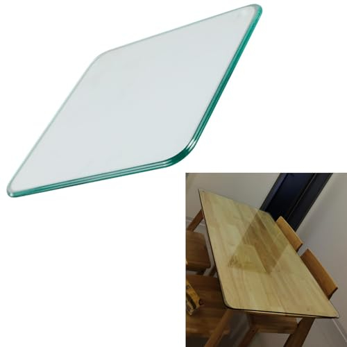 SXKJQER Tischplatte Gehärtetes Glas Rechteckig/Eckig Tisch Glasplatte Platte Glastisch, Glasscheibe Aus Gehärtetem Glas 8mm Dick, Mit 6 Anti-Rutsch-Pads, Für Couchtisch, Esstisch(70x70cm)