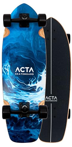 ACTA Surfskate Foam 31 – Bleu - Surf-Skate Carving Complet en érable 7 Plis - Trucks réactifs & maniables - Idéal débutants & intermédiaires - pour pumptrack, Cruising et Balade Urbain