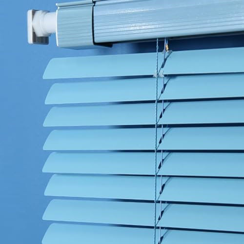 Verdunkelungsrollo, wasserdicht, Aluminium, horizontale Jalousien, individuelle Größe, Farbe, kein Bohren, Fensterblenden für Privatsphäre, Innenmontage, Blau