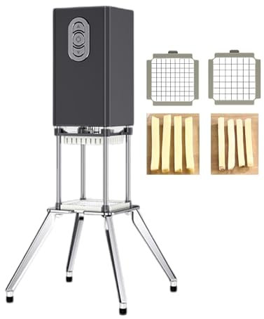 pedenencelia Electric French Fry Cutter,Automatic Potato Slicer,With 9mm,12.2mm Blades,Four Support Feet,Easy To Install,For Potatoes,Carrots,Cucumbers,Eggplants,Onions,Black
