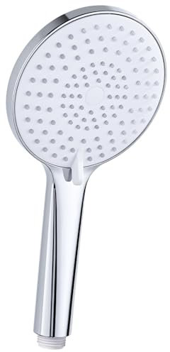 YEAUPE PRO High Pressure Shower Head, 120mm Round Handheld Shower with 3 Spray Modes, Pressure-Boosting Universal Replacement Showerhead for Electric & Mixer Showers – White