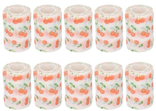 NOENNULL 10 Stück Rolle Pet Vet Wrap Selbstklebende Bandage Tiervlies Polyester Selbstklebendes Verbandband Atmungsaktive Kohäsive Bandage für Sporttiere Hunde, Pferde, Haustiere (7,5 cm)