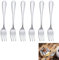 Debbery 6PCS Set Cake Fork, Dessert Forks Fruit Forks, Silver 13.8 cm Household Tableware Stainless Steel Fork, Dishwasher Safe, Suitable for Home Kitchen and Restaurant