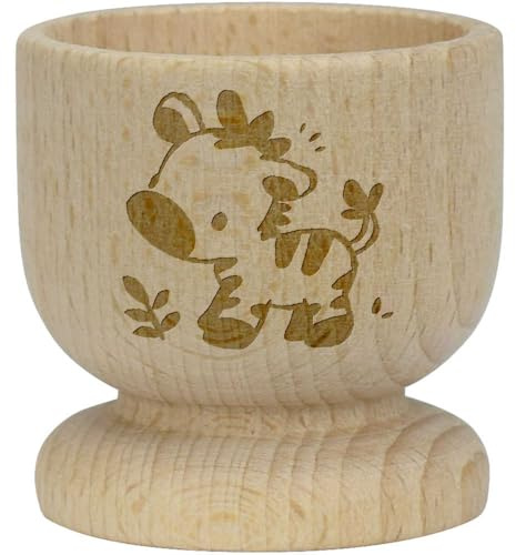 Azeeda 'Cute Baby Zebra Standing with Plant' Wooden Egg Cup (EC00029553)