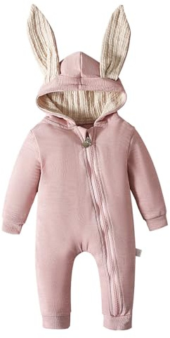 Piumino Neonato - Con Cappuccio E Dettagli 3D Come Orecchie Di Animale, In Cotone Biologico. Maniche Lunghe E Piedini Coperti, Garantisce Comfort E Un Look Irresistibile.