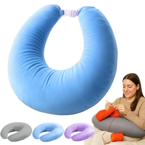 Vgpbphj Coussin Tricot, Coussin pour Tricoter ou Crocheter, Coussins Ergonomique - L’allié Confort de Vos Moments Créatifs, Coussins de Lecture pour Lit ou Canapé (Bleu)