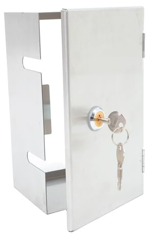 HAPINARY Cajas de Protección para Enchufes de Acero Inoxidable, 2 Unidades, Cubierta Cerradura, Adecuadas para Espacios Comerciales y Residenciales