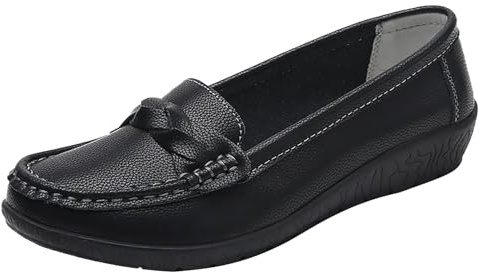 Ortopediska skor dam läder, loafers dam mockasiner utomhus läderskor stor storlek halvskor supermjuka promenadskor fritid damskor ventilerande sneakers mjuka fotbädd barfotaskor