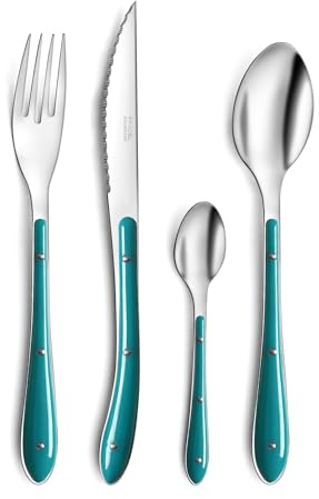 Pradel Essentiel Bistro1-2-3 Ménagère 24 couverts Pour 6 personnes, Bleu
