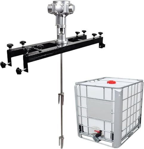 Mélangeur de peinture 1 tonne/1000 L, agitateur d'air IBC 3/4 HP, malaxeur pneumatique avec support, hauteur réglable, tr/min : 0-1800 tr/min, hélice pliante