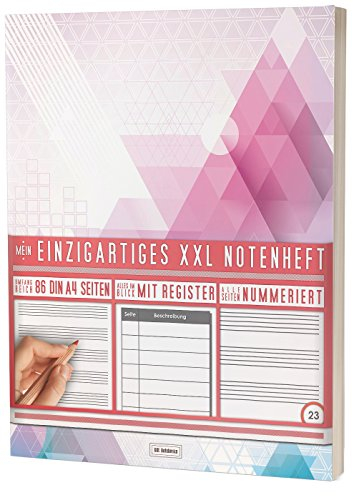Mein Notenheft / 86 Seiten, 44 Blätter, 12 Systeme / Mit Register und Seitenzahlen / PR301 „Dreiecke“ / DIN A4 Softcover