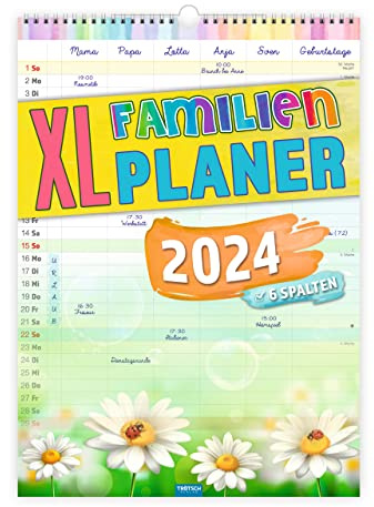 Trötsch Großbildkalender XL Familienplaner 2024 - mit 6 Spalten: Wandkalender