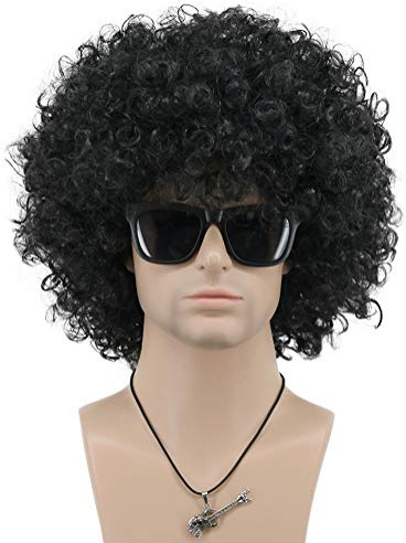 VGbeaty Afro Perücke 70er Jahre 80er Jahre Schwarz Short Curly