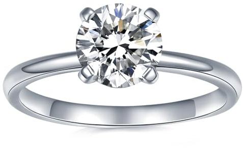 IMOLOVE Moissanite Solitaire Engagement Ring for Women, Women's Engagement Rings Moissanite Promise Rings 1CT D Color VVS1 Clarity Wedding band 925 Sterling Silver with 18K Gold Plated-7