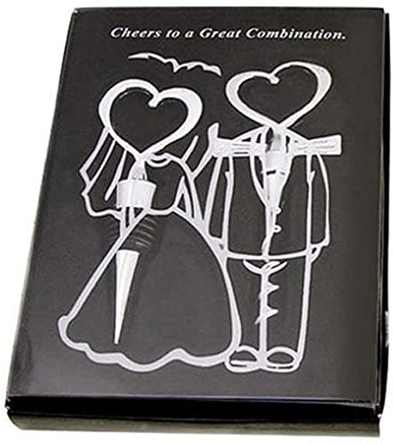 Cavatappi Professionali Apribottiglie Cavatappi Vino Love Heart Cavatappi Apribottiglie per vino + Tappo per vino Bomboniere regalo di nozze per gli ospiti Set apribottiglie Decorazione di nozze HSWYJ