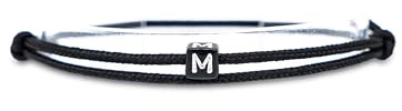 Made by Nami Surfararmband personlig med bokstav – kvinnor män flickor par armband individualiserat – flickvän vänskapsarmband gåva – vattentätt och justerbart, A, Nylon