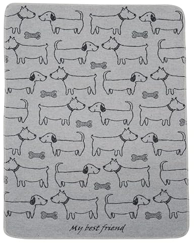 David Fussenegger Hundedecke 'Best Friend Allover' 70 x 90 cm Filz - Grau