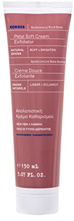 KORRES APOTHECARY WILD ROSE Sanfte Peeling-Creme, vegan, 150ml | für strahlende Haut, hautverfeinernde Gesichtspflege, dermatologisch getestet, mit klärender Wirkung