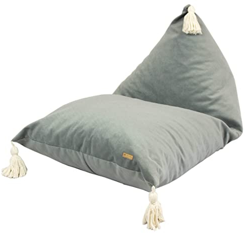 Velinda Kindersitzsack Kinder-Pouf Sitzkissen Bodenkissen Liege Beanbag Sitzsack Hocker (Farbe: grau)