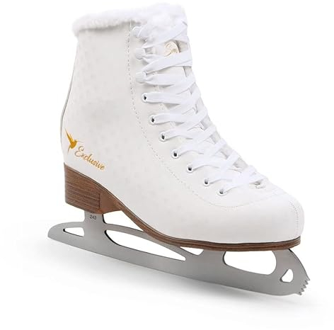 MADIVO SMJ Exclusive Damen Schlittschuhe Eiskunstlauf Eislaufschuhe Klassische Eislauf Weiß | Größen: 36, 37, 38, 39, 40, 41 (38)