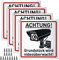 Achtung Videoüberwachung Schild, 4 Stk 15x15 cm Videoüberwachung Privatgrundstück, Videoüberwacht Warnschilder Hinweisschilder Aluminium für Innen Außen Kameraüberwachung
