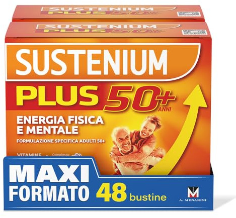 Sustenium Plus 50+, Integratore Energia Adulti 50+, 48 Bustine