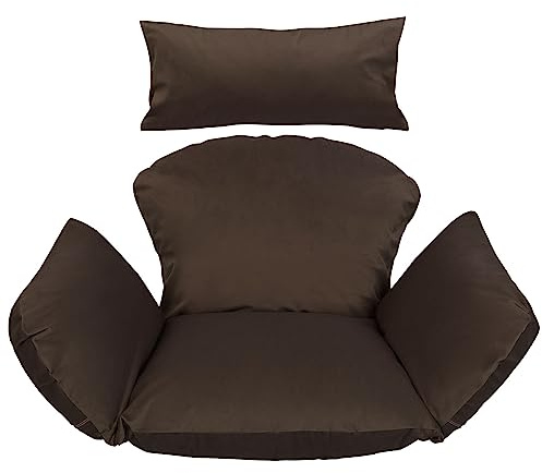 Ferocity Hängesessel Kissen, Polster, Auflage für Polyrattan/Rattan Indoor Hängeschaukel, Hängekorb, Schaukel Korb, Rückenkissen in der Farbe Braun [114]