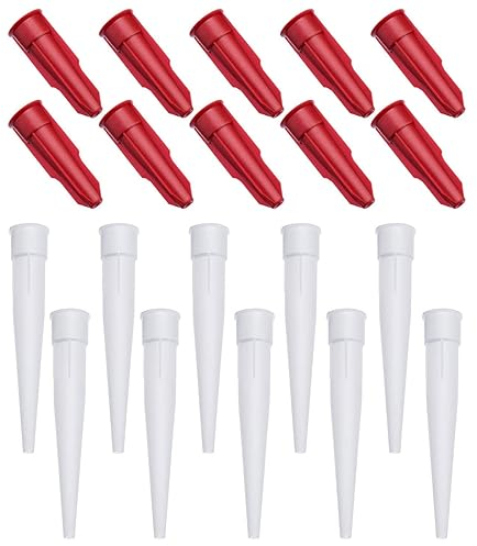 INGJIA 20 Pezzi Beccucci per Cartuccia in Silicone Ugelli in Silicone Ugelli per Cartuccia Tappi per Calafatare Tappi Sigillanti Punte di Ricambio in Silicone Ugelli di Ricambio per Sigillante