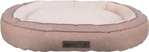 Trixie Hundebett Felicia oval 85× 65 cm in rosa - weiches Hundekissen mit Silikon-Füllung - Hundekorb für mittelgroße Hunde - rutschfest und waschbar - 37881