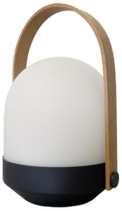 Handleuchte, kabellos und solarbetrieben, Griff aus natürlichem Bambus, LED, warmweiß, dimmbar, Aura, Höhe 27 cm
