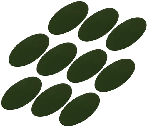QUARKZMAN 10 Stück Flicken zum Aufbügeln, 14cm Oval Knie Ellbogen Patches Sticker für Hosen, Jacken, Hemde, Reparatur-Set für Kleidung, DIY Dekorative, Militärgrün