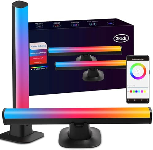 FUPT LED Lightbar, [2 Stück] RGB Gaming Lampe Fernseher Beleuchtung,TV Hintergrundbeleuchtung Ambient Lightbar Sync mit Musik und APP Steuerung, Ambient Lampe für Gaming, PC, TV, Zimmer deko