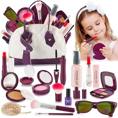 LINFUN KIDS Kinderschminke Schminkkoffer Mädchen, Schminke Kinder Schminkset Kinderschminke Set Kinder Make Up Set Mädchen Makeup Set Rollenspiel Spielzeug Geschenke Spielzeug 3 4 5 6 7 8 Jahre