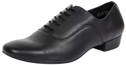 Asyusyu Mens Dance Shoes Oxford Black Ballroom Salsa Latin Dance Shoes for Men-10 UK