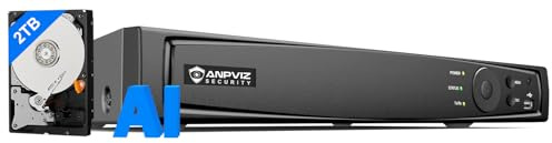 Anpviz 8CH 12MP POE NVR Videoregistratore di rete per sistema di telecamere di sicurezza domestica, supporta fino a 8 x 8MP/4K (6MP/5MP/4MP/3MP/1080P) Telecamere IP, disco rigido da 2 TB