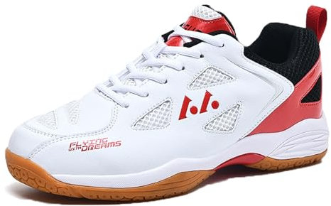 Leichtrit Badminton Schuhe,Tennis Schuhe MäNner,Badminton Schuhe Damen,Tennis Hallenschuhe,Volleyballschuhe,Tischtennis Schuhe,Squashschuh,DäMpfung,Atmungsaktives,rutschfeste,Für Unisex,Weiß