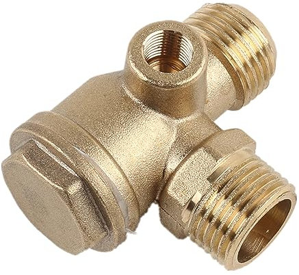 Heavy Duty 3 Port Brass Male Thread Air Compressor One-Way Check Valve CentralPneumatic Brass Connector Pipe