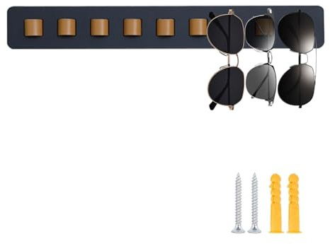 Jilskl Espositore Occhiali, 40cm Portaocchiali a Parete, Supporto Per Occhiali Parete in Legno, 9 Scomparti, Per Appendere Gli Occhiali, Adatto a Soggiorno, Camera da Letto, Bagno, Nero