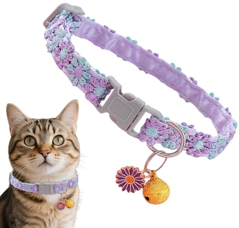 Sicherheits-Katzenhalsbänder – Halsband mit Sicherheitsschnalle für Welpen – -Charm mit Anhänger für Haustiere