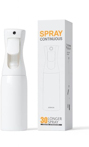Hair Spray Bottle- NMB Continuous Water Mister Spray Bottle Empty, Fine Mist Curly Hair Spray Bottle for Taming Hair,Plants,Pets, Cleaning- Transparent White & Black- 300ml & 500ml (White, 500ml)