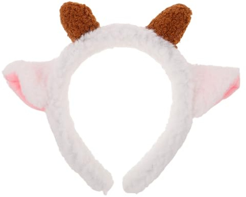 SHOWERORO Plush Lamb Ears Headband for Girls Women Sheep Ears Cosplay Animal Headband for Washing Face Spa Parties Christmas Birthday