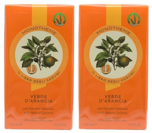 2x EDT Il Libro Degli Agrumi VERDE D'ARANCIA Con Estratto Naturale, Vegan Ok. Una Creazione Fresca e Frizzante, 100ml