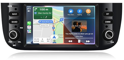 Autoradio Android 6,2 per Fiat Linea & Punto Evo (2010–2017) – CarPlay cablato & Android Mirror Link, Navigazione GPS, Bluetooth, WiFi, Radio FM, Controllo al volante, 2GB RAM + 16GB ROM