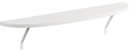 Loch & Skye Loby Radiator Shelf with Foil Insulation Arc Design - MDF Wooden Floating Shelf No Drilling with Brackets - No-Drill Over Radiator Shelves for Heat Circulation (White, 100cm)