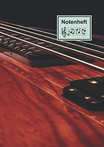 Notenheft: Bassgitarre | Blanko Notenheft | 120 Seiten | DIN A4 | Inhaltsverzeichnis und Seitenzahlen | Musik Schreibheft für Anfänger und Fortgeschrittene
