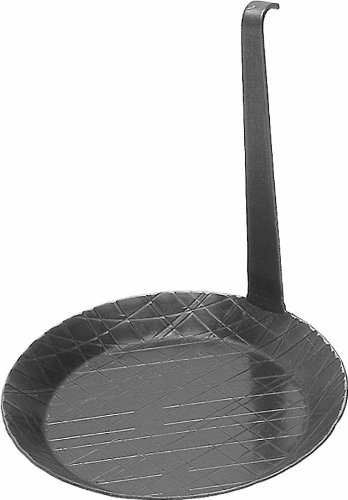 Padella in ferro battuto, diametro 28 cm, con manico alto, senza rivestimento