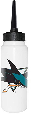 NHL Gourde 1000 ml San Jose Sharks Gourde de hockey sur glace avec logo NHL Club Paille en silicone souple