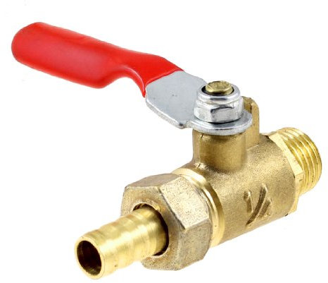 Aexit Kunststoffbeschichteter Hebel, Baumarkt rot, 0,6 cm, PT, Gewinde Sanitär 8 mm, Gas-Kugelhahn