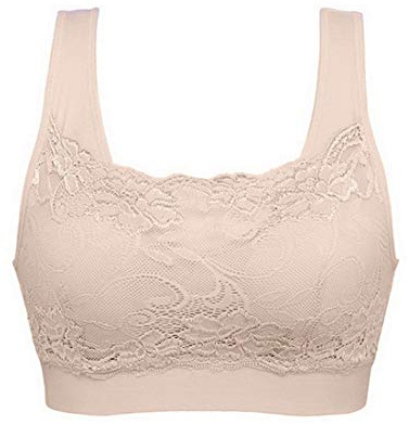 Litthing Women Sports Bra Seamless Comfortable Soft Breathable Ladies Lace Bras Removable Padded Tops Push up Underwear Packs for Yoga Fitness Exercise Skin